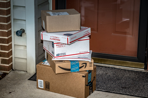 boxes at front door